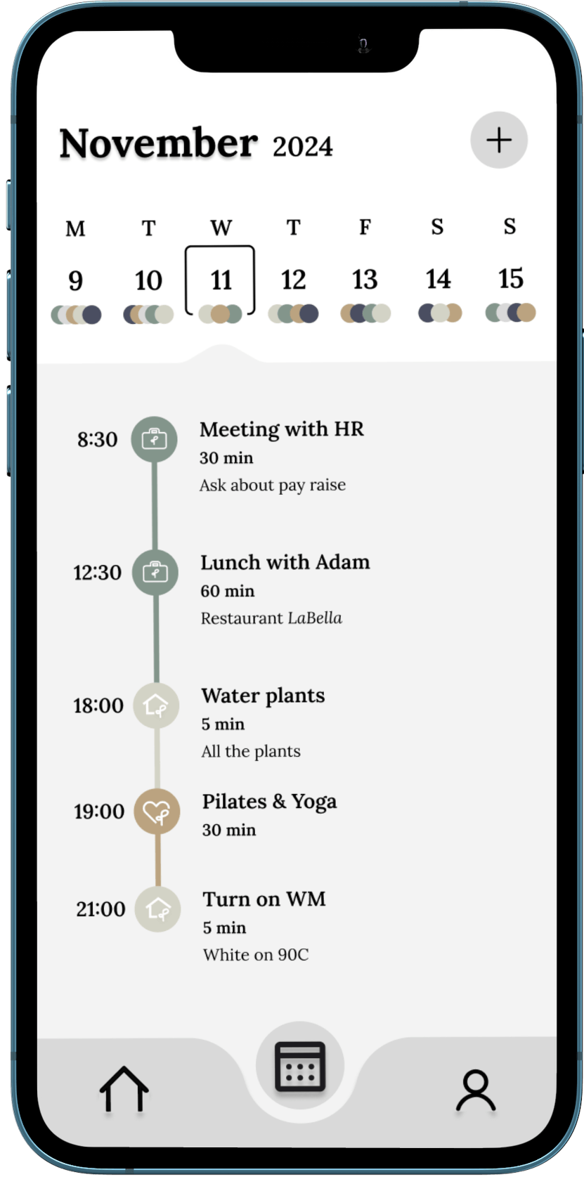 Planique app mobile view